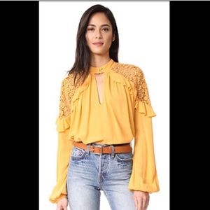 Free People A Little Bit of Love Crocheted Blouse